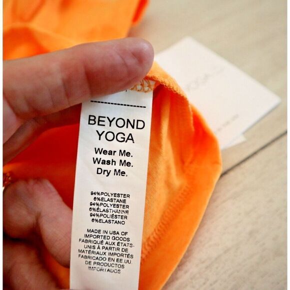 Beyond Yoga LWSD7842 Women's Sz S Orange Featherweight Perspective Cropped Tee - Picture 7 of 7